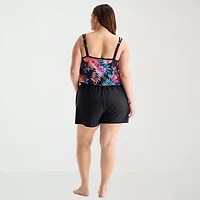 Sonnet Shores Womens Floral Plus Swim Romper