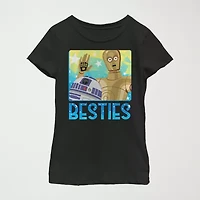 Girls Crew Neck Short Sleeve Regular Fit Star Wars Graphic T-Shirt