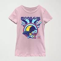 Little & Big Kid Girls Crew Neck Short Sleeve Regular Fit Marvel Moon Girl Graphic T-Shirt
