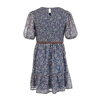 Speechless Big Kid Girls Elbow Sleeve Puffed A-Line Dress