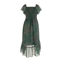 Speechless Big Kid Girls Short Sleeve Flutter Maxi Dress