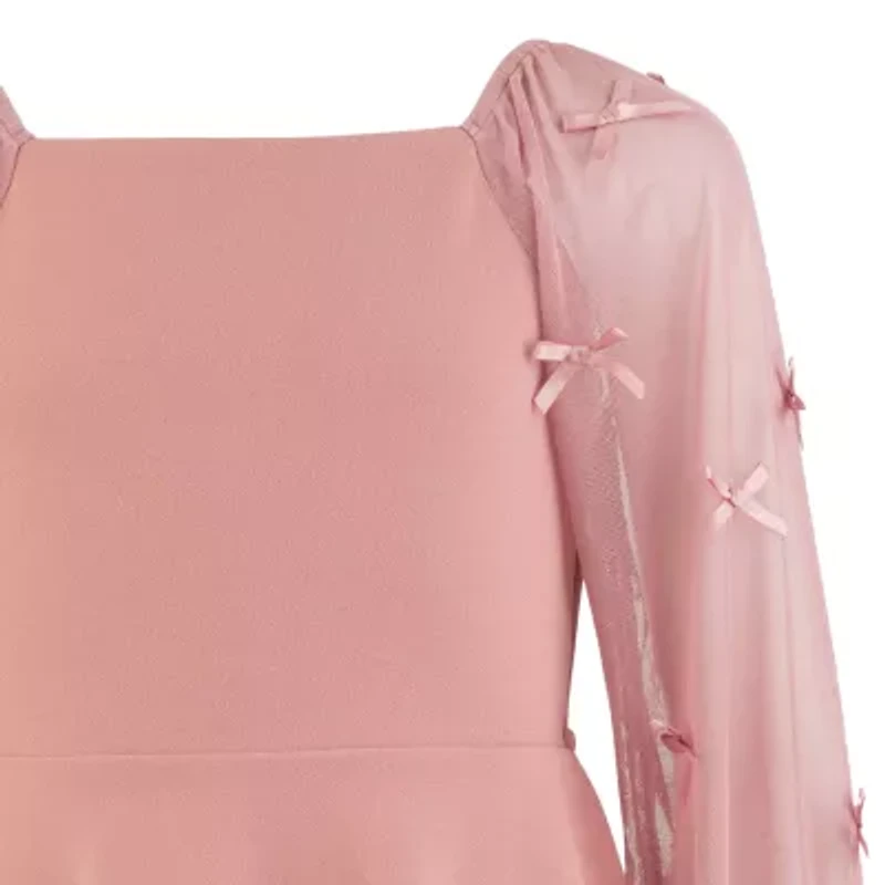 Speechless Big Kid Girls Long Sleeve Puffed A-Line Dress