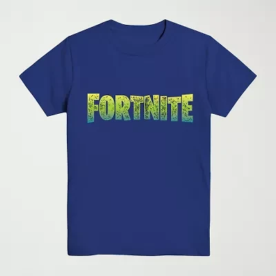 Big Kid Boys Crew Neck Short Sleeve Regular Fit Fortnite Graphic T-Shirt