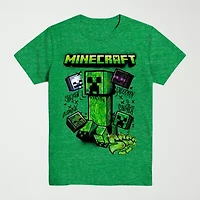 Little & Big Kid Boys Crew Neck Short Sleeve Regular Fit Minecraft Graphic T-Shirt