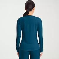 Cherokee Womens Scoop Neck Long Sleeve Scrub Top