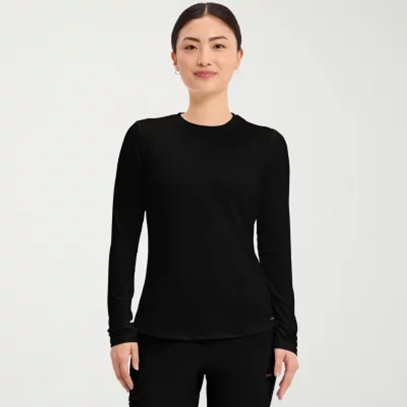 Cherokee Womens Scoop Neck Long Sleeve Scrub Top