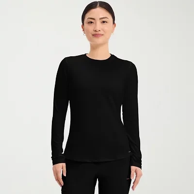 Cherokee Womens Scoop Neck Long Sleeve Scrub Top