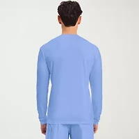 Cherokee Mens Big and Tall Round Neck Long Sleeve Scrub Top