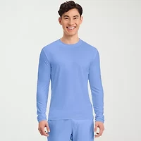 Cherokee Mens Big and Tall Round Neck Long Sleeve Scrub Top