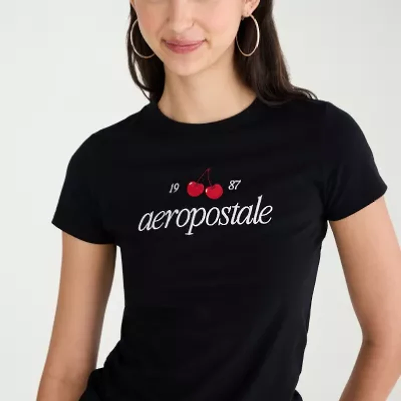 AEROPOSTALE Womens Juniors Crew Neck Short Sleeve Regular Fit Graphic T-Shirt