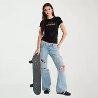 AEROPOSTALE Womens Juniors Crew Neck Short Sleeve Regular Fit Graphic T-Shirt