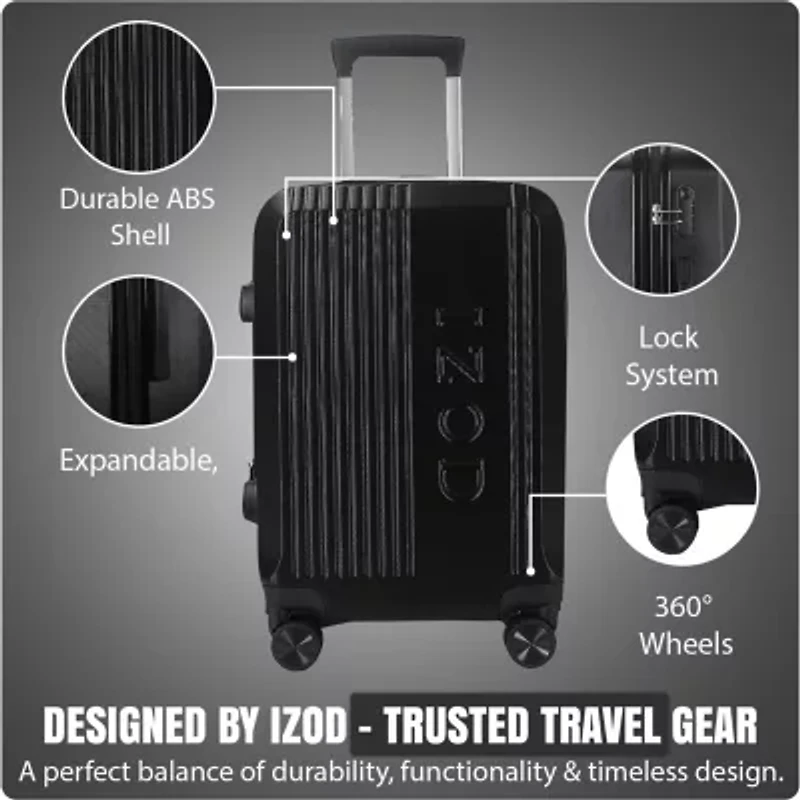 IZOD Zane 3-pc. Hardside Expandable Luggage Set