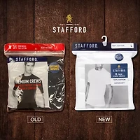 Stafford Dry + Cool Mens 4 Pack Short Sleeve Crew Neck Moisture Wicking T-Shirt