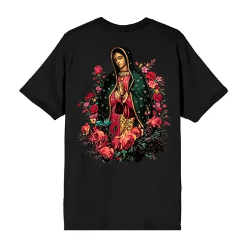 Lady Of Guadalupe Mens Crew Neck Short Sleeve Regular Fit Graphic T-Shirt