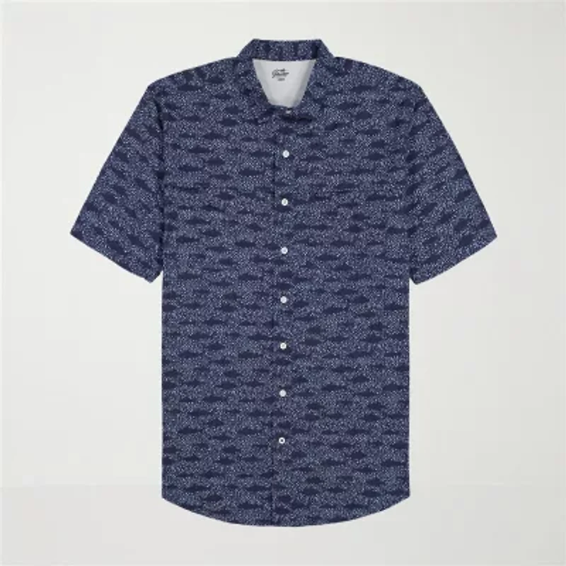 IZOD Sunshield Performance Mens Short Sleeve Classic Fit Stretch Fabric Big and Tall Button-Down Shirt