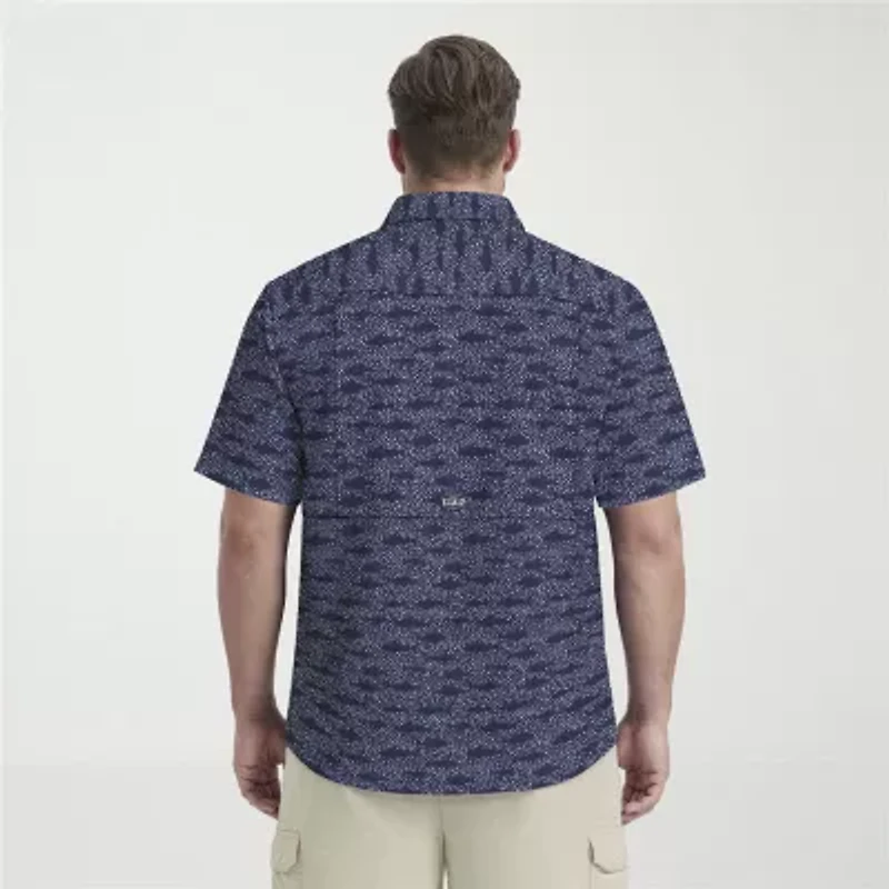 IZOD Sunshield Performance Mens Short Sleeve Classic Fit Stretch Fabric Big and Tall Button-Down Shirt
