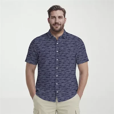 IZOD Sunshield Performance Mens Short Sleeve Classic Fit Stretch Fabric Big and Tall Button-Down Shirt