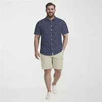 IZOD Sunshield Performance Mens Short Sleeve Classic Fit Stretch Fabric Big and Tall Button-Down Shirt