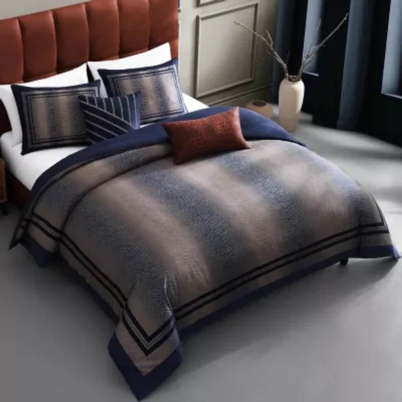 Bebejan Blue Animal Prints 5-pc. Reversible Comforter Set