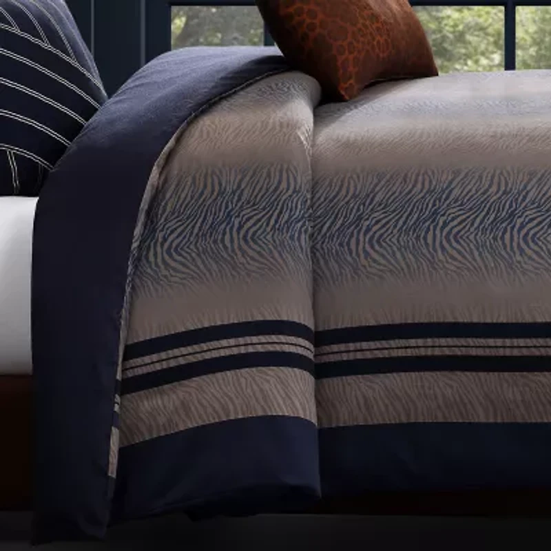 Bebejan Blue Animal Prints 5-pc. Reversible Comforter Set