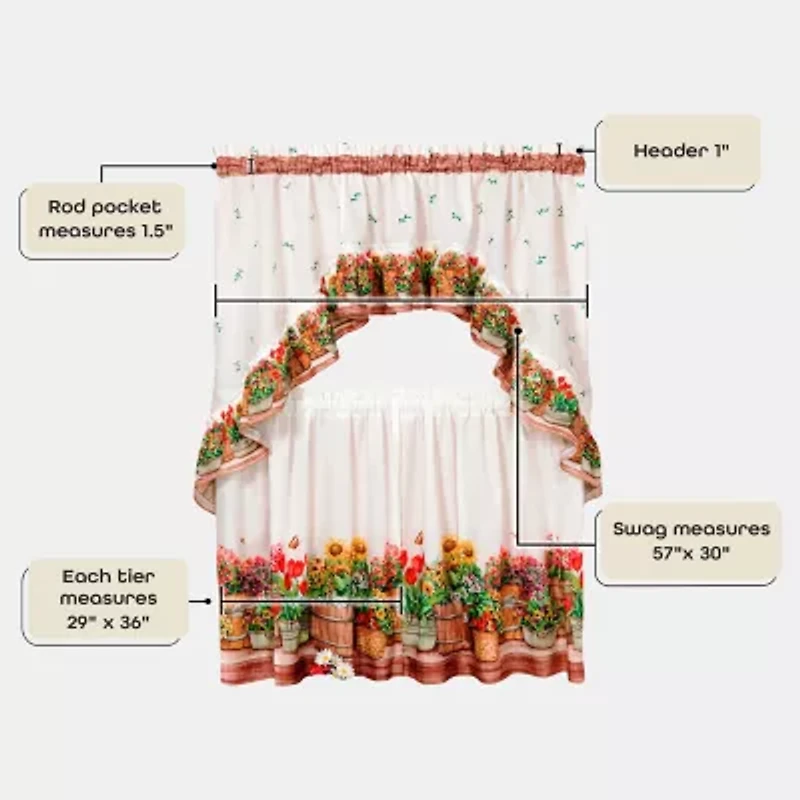 Rod Pocket Kitchen Curtains & Drapes Window Set