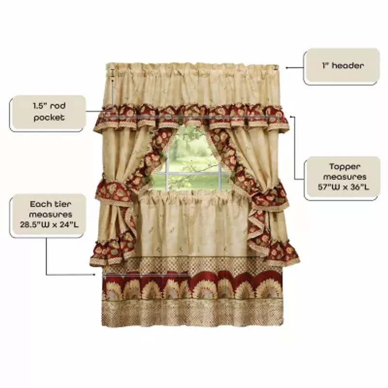 Rod Pocket Kitchen Curtains & Drapes Window Set