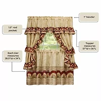 Rod Pocket Kitchen Curtains & Drapes Window Set