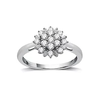 Diamond Blossom Womens 1/2 CT. T.W. Natural White 10K Gold Cocktail Ring