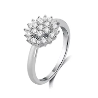 Diamond Blossom Womens 1/2 CT. T.W. Natural White 10K Gold Cocktail Ring