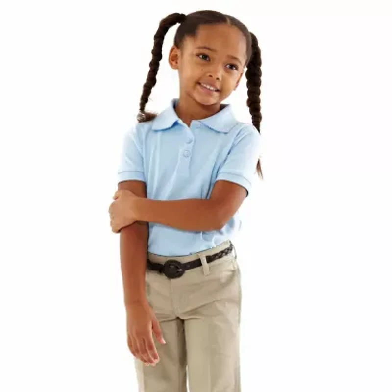 French Toast Big Kid Girls Short Sleeve Regular Fit Polo Shirt