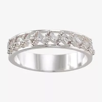 Sparkle Allure Station Womens 4.5MM Cubic Zirconia Pure Silver Over Brass Band
