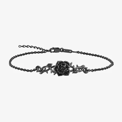 Enchanted Disney Fine Jewelry Villains Womens Sterling Silver 7 Inch Maleficent Sleeping Beauty Chain Bracelet