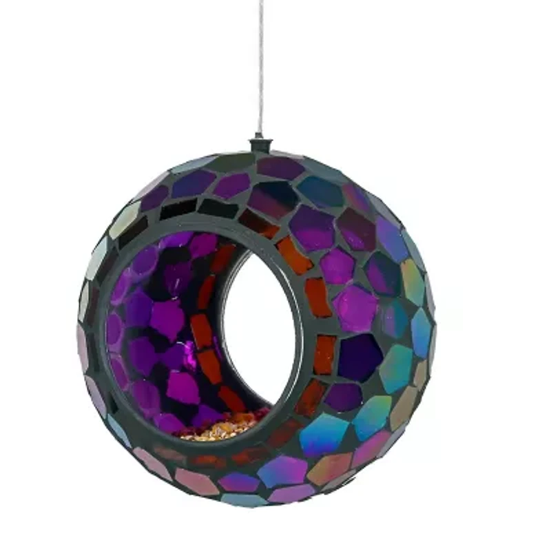 Net Health Shops Round Mosaic Glass Bird Feeder
