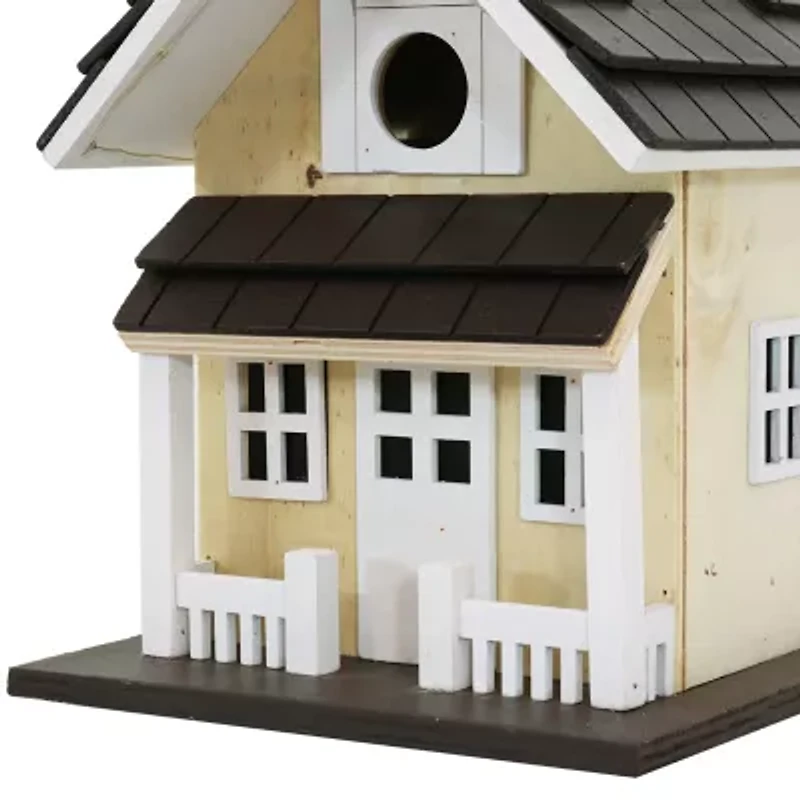 Net Health Shops Beige Wood With Solar Led Light Bird House