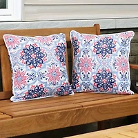 Net Health Shops Red Floral Throw 2-pc. Square Throw Pillow