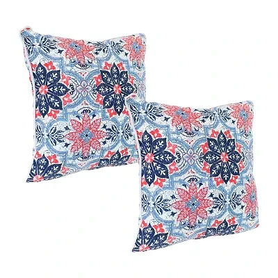 Net Health Shops Red Floral Throw 2-pc. Square Throw Pillow