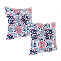 Net Health Shops Red Floral Throw 2-pc. Square Throw Pillow