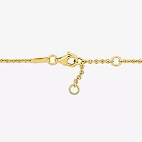 Womens 18K Gold Over Silver 7 Inch Solid Heart Keys Chain Bracelet