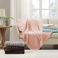 Madison Park York Long Faux-Fur Throw
