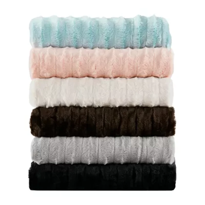 Madison Park York Long Faux-Fur Throw