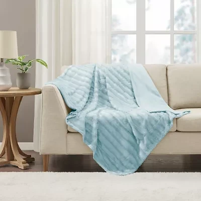 Madison Park York Long Faux-Fur Throw