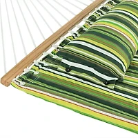 2-Person Freestanding Quilted Fabric Hammock with Stand