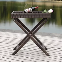 Bardia Folding Rattan Side Table