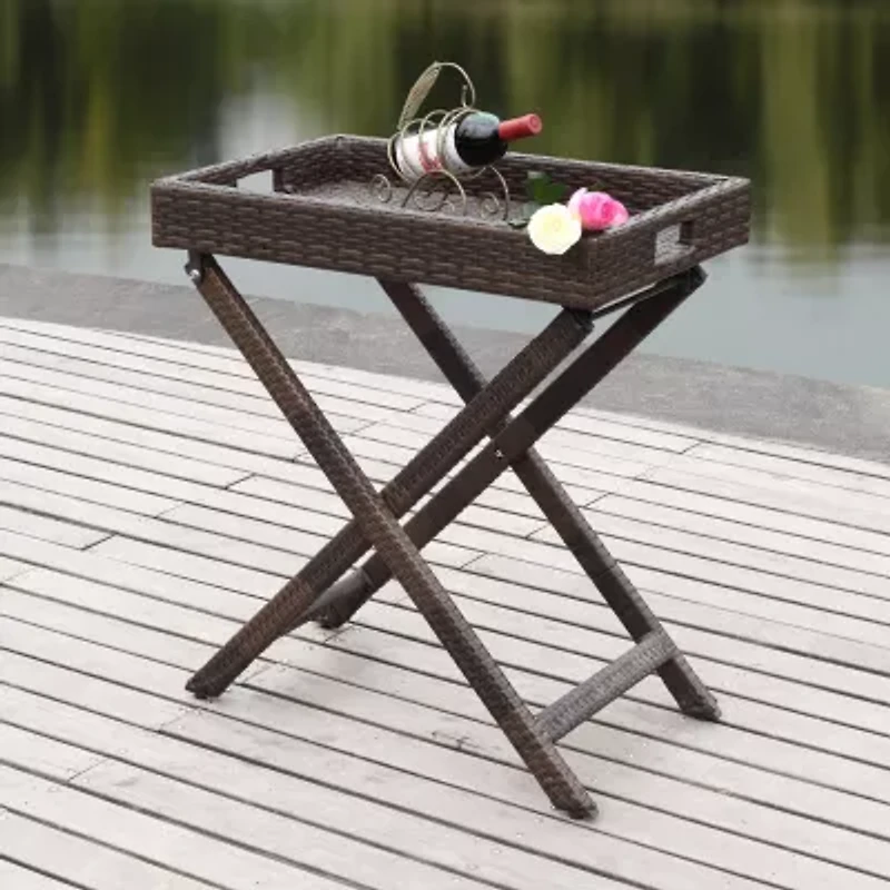Bardia Folding Rattan Side Table