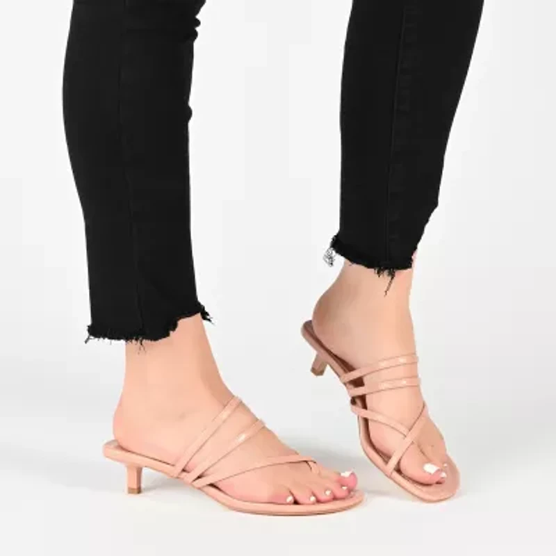Journee Collection Lettie Womens Open Toe Kitten Heel Pumps