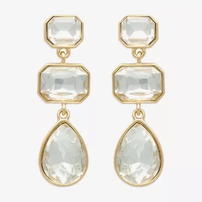 Bijoux Bar Gold Tone Womens Glass Drop Earrings