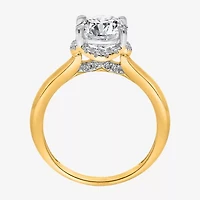 2 1/7 Ct.T.W. (I / I1) Womens Lab Grown White Diamond 14K Gold Round Halo Engagement Ring