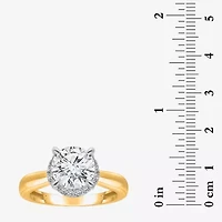 2 1/7 Ct.T.W. (I / I1) Womens Lab Grown White Diamond 14K Gold Round Halo Engagement Ring