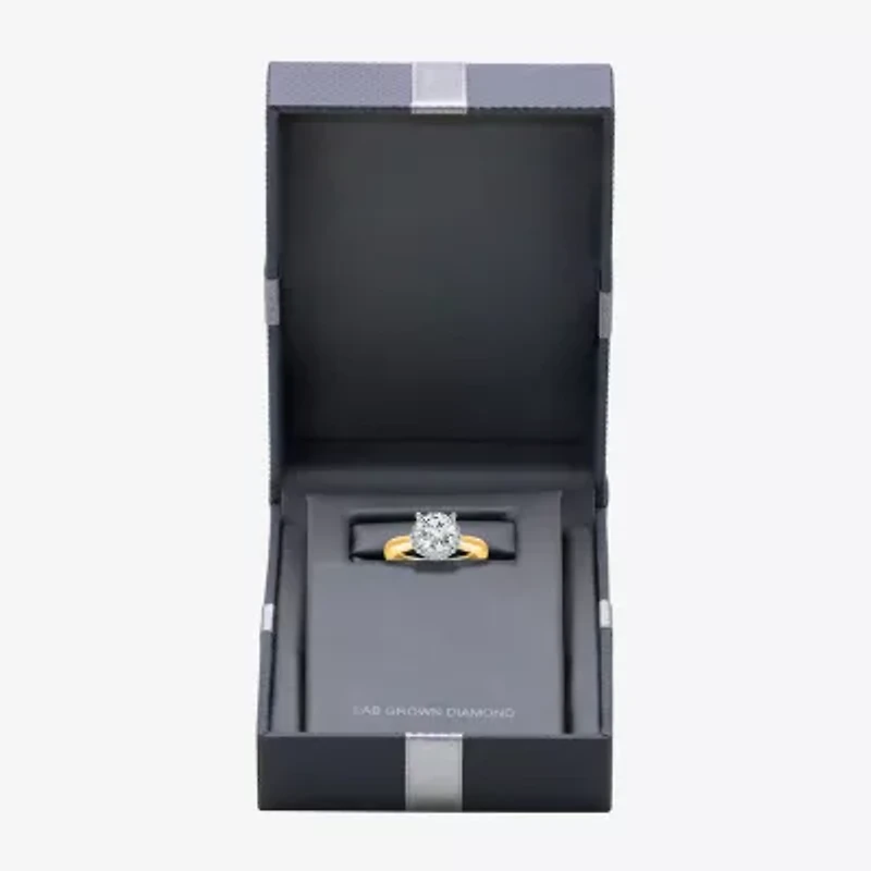 2 1/7 Ct.T.W. (I / I1) Womens Lab Grown White Diamond 14K Gold Round Halo Engagement Ring