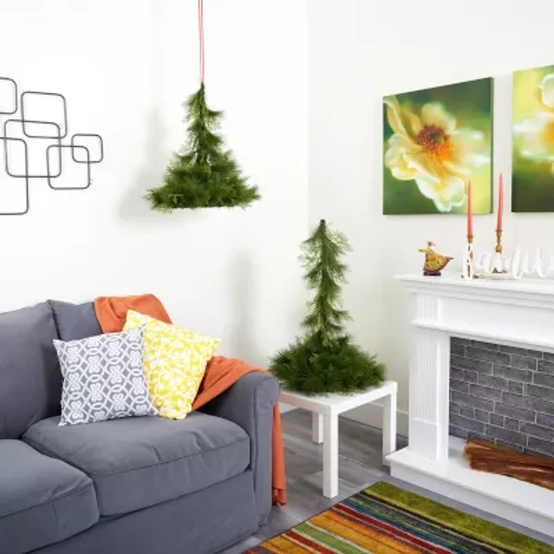 Nearly Natural 2pc. Hanging Dã‰Cor 3 Foot Pine Christmas Tree